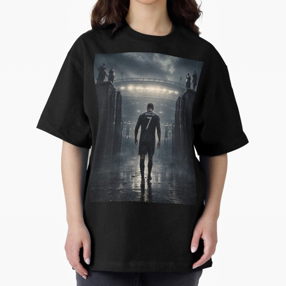 CR7 Entering a Stadium Legend Oversized T-Shirt Bring Retro Soccer Energy to Match Day Hype around FIFA World Cup 2026 USA Canada Mexico, Mbappe, France, Sports Nostalgia, International Competition, Famous Players and Unforgettable Victories;
