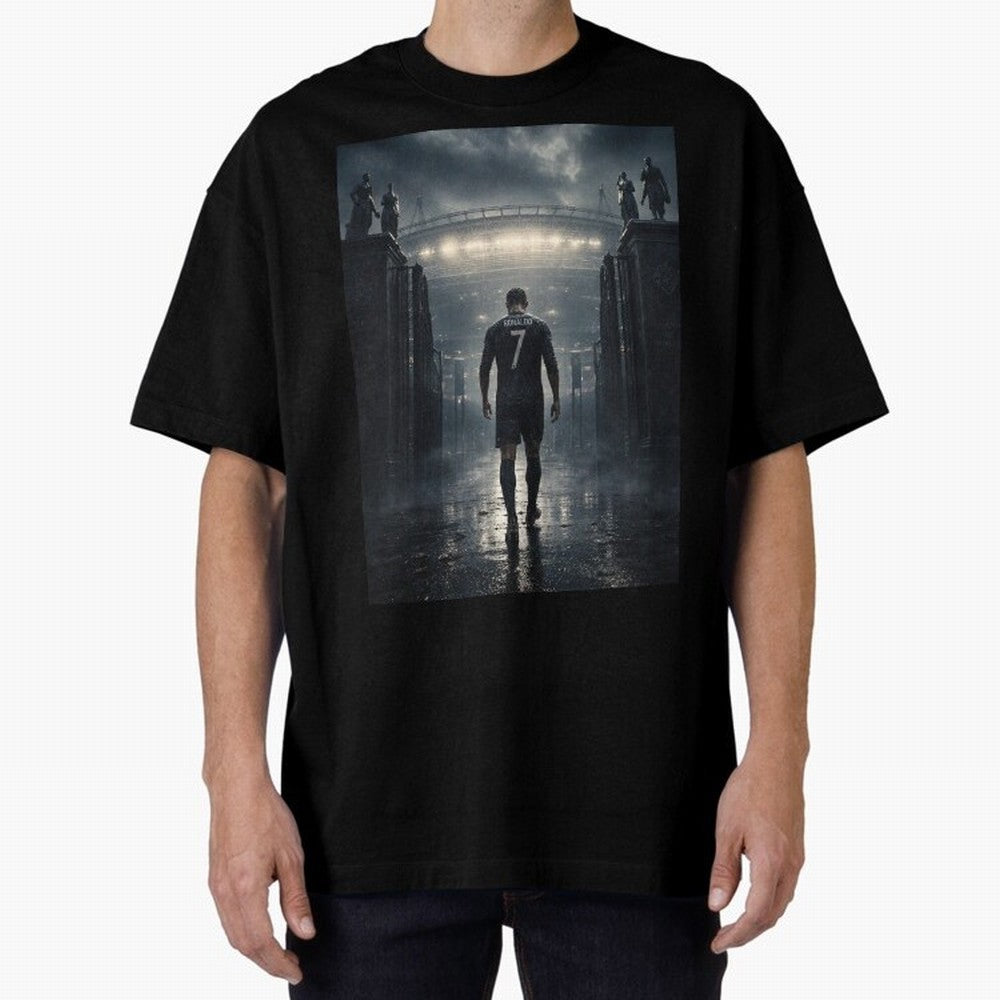 CR7 Entering a Stadium Legend Oversized T-Shirt Bring Retro Soccer Energy to Match Day Hype around FIFA World Cup 2026 USA Canada Mexico, Mbappe, France, Sports Nostalgia, International Competition, Famous Players and Unforgettable Victories;