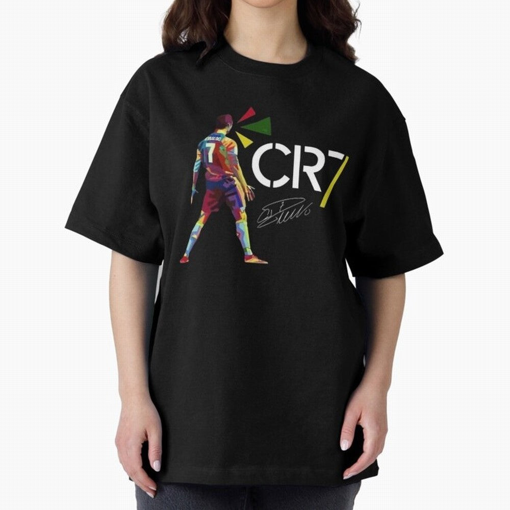 Cr7 Cristiano Ronaldo Signature Oversized T-Shirt Show Passion for the Stars of Global Football Passion for FIFA World Cup 2026, Built around CR7 and Messi, France, Football Passion, Legendary Performances, Festival Vibes and Supporter Community;
