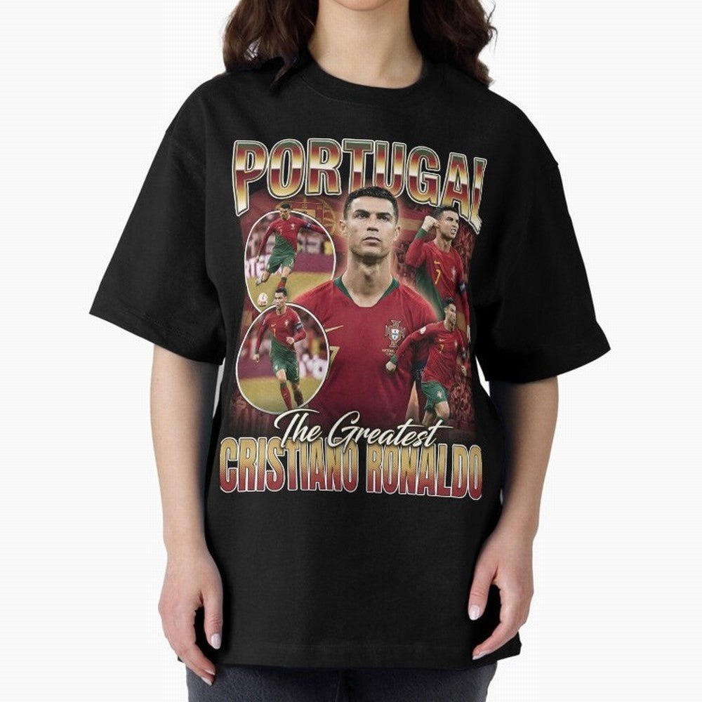 Cristiano Ronaldo Portugal Vintage Oversized T-Shirt Join FIFA World Cup 2026 USA Canada Mexico Spirit, with Germany, Messi, Football Festival Excitement, Trophy Ambitions, Country Rivalries and Star Player Buzz; Created for Match Day Parties,