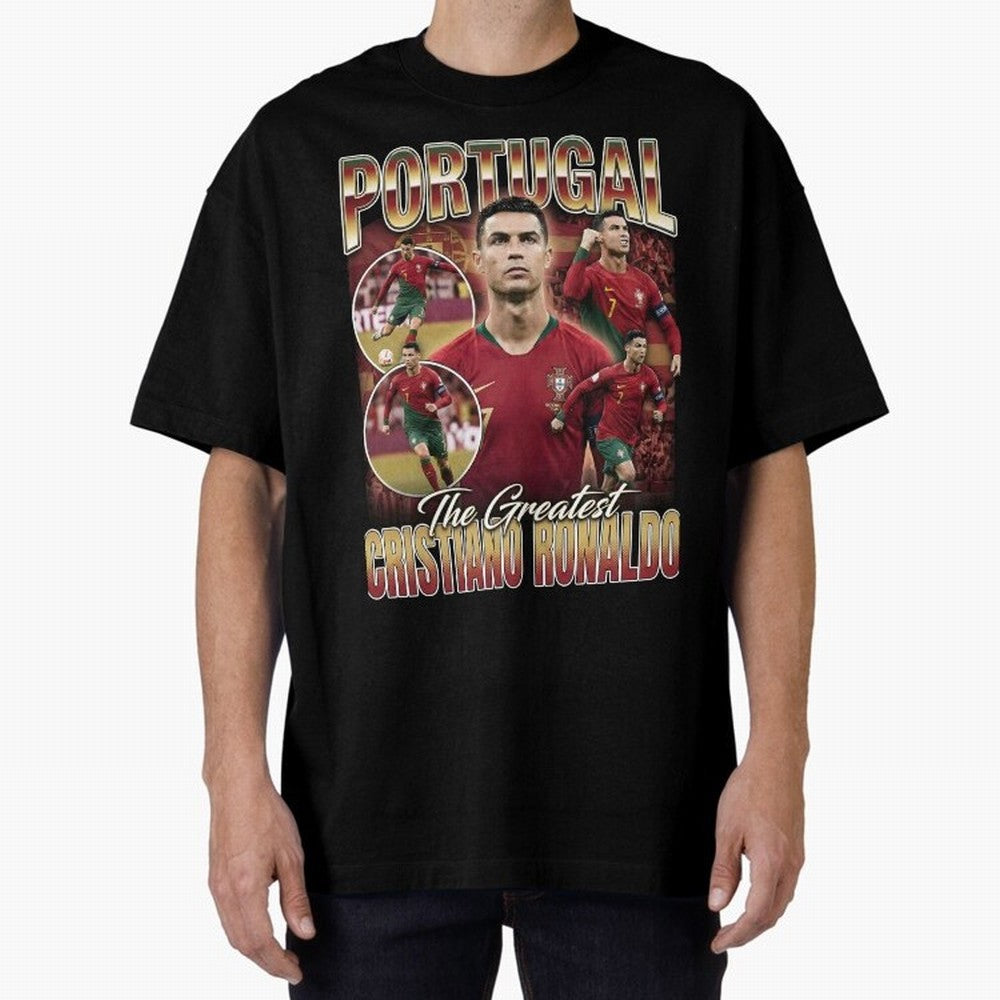 Cristiano Ronaldo Portugal Vintage Oversized T-Shirt Join FIFA World Cup 2026 USA Canada Mexico Spirit, with Germany, Messi, Football Festival Excitement, Trophy Ambitions, Country Rivalries and Star Player Buzz; Created for Match Day Parties,