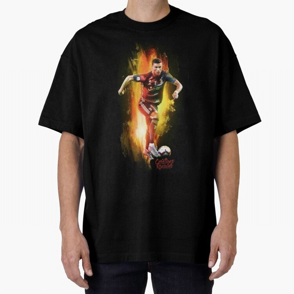 Ronaldo Wallpaper Oversized T-Shirt Remember Match Day Hype around FIFA World Cup 2026, Cristiano Ronaldo, Brazil, Portugal and Argentina, Classic Soccer Heritage, Championship Pressure, Fan Loyalty and International Pride; Made for Collectors Who