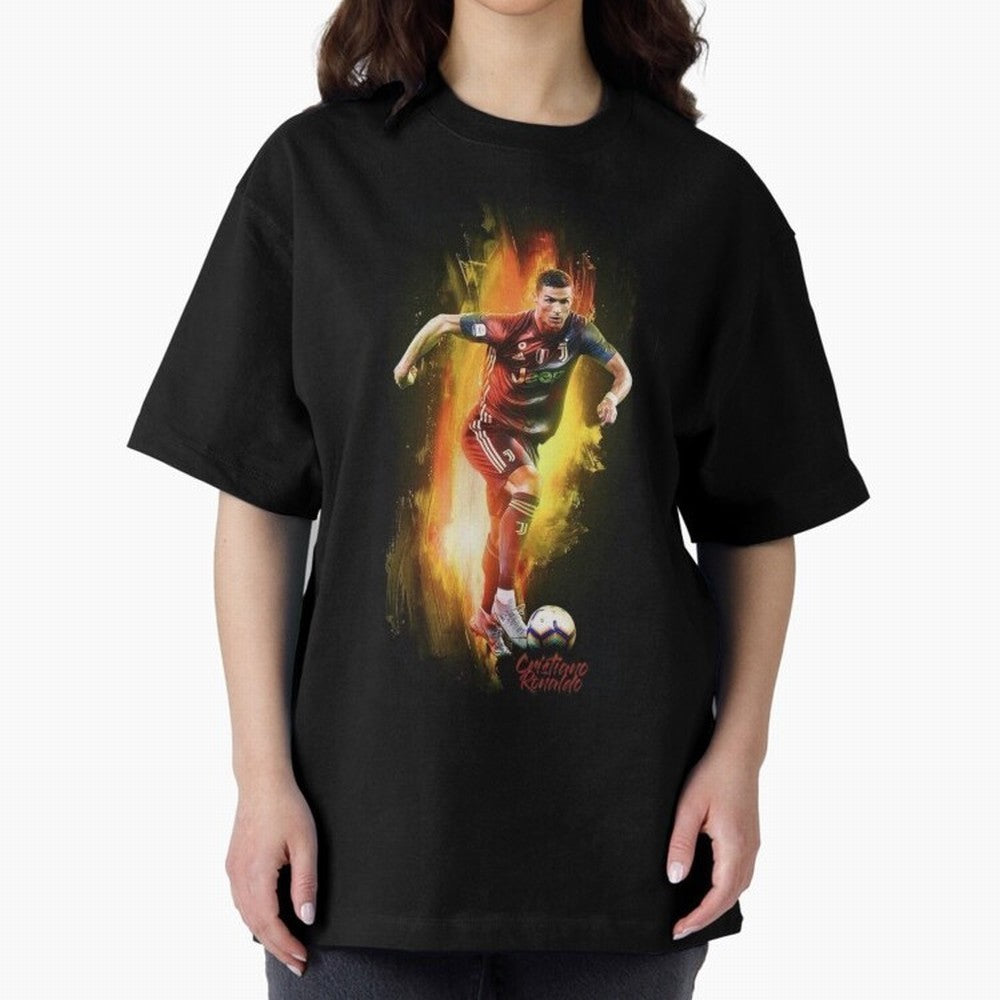 Ronaldo Wallpaper Oversized T-Shirt Remember Match Day Hype around FIFA World Cup 2026, Cristiano Ronaldo, Brazil, Portugal and Argentina, Classic Soccer Heritage, Championship Pressure, Fan Loyalty and International Pride; Made for Collectors Who