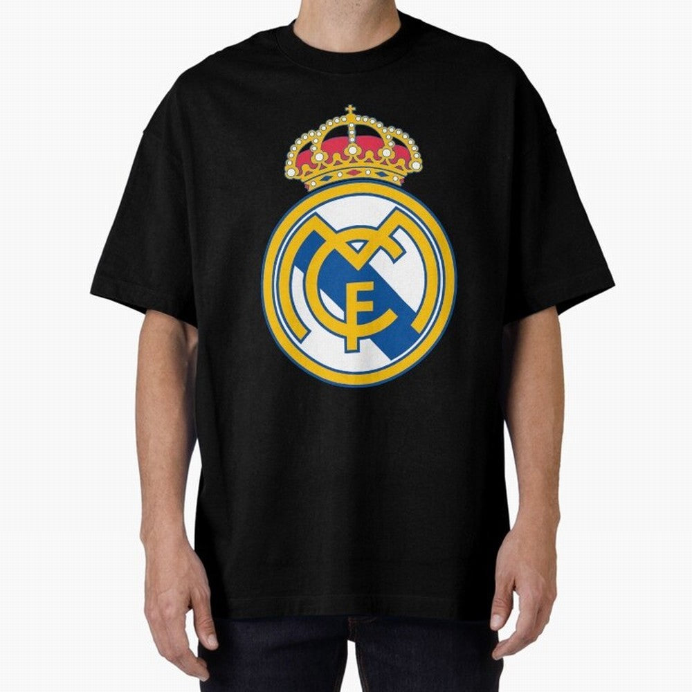 The Madrid CF Logo Oversized T-Shirt Carry the Dream of FIFA World Cup 2026 USA Canada Mexico Celebrating Mbappe, Portugal, Spain and Germany Energy, Match Day Excitement, Supporter Culture, Golden Goals and Global Football Passion; Ideal for