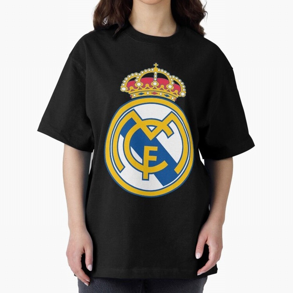 The Madrid CF Logo Oversized T-Shirt Carry the Dream of FIFA World Cup 2026 USA Canada Mexico Celebrating Mbappe, Portugal, Spain and Germany Energy, Match Day Excitement, Supporter Culture, Golden Goals and Global Football Passion; Ideal for