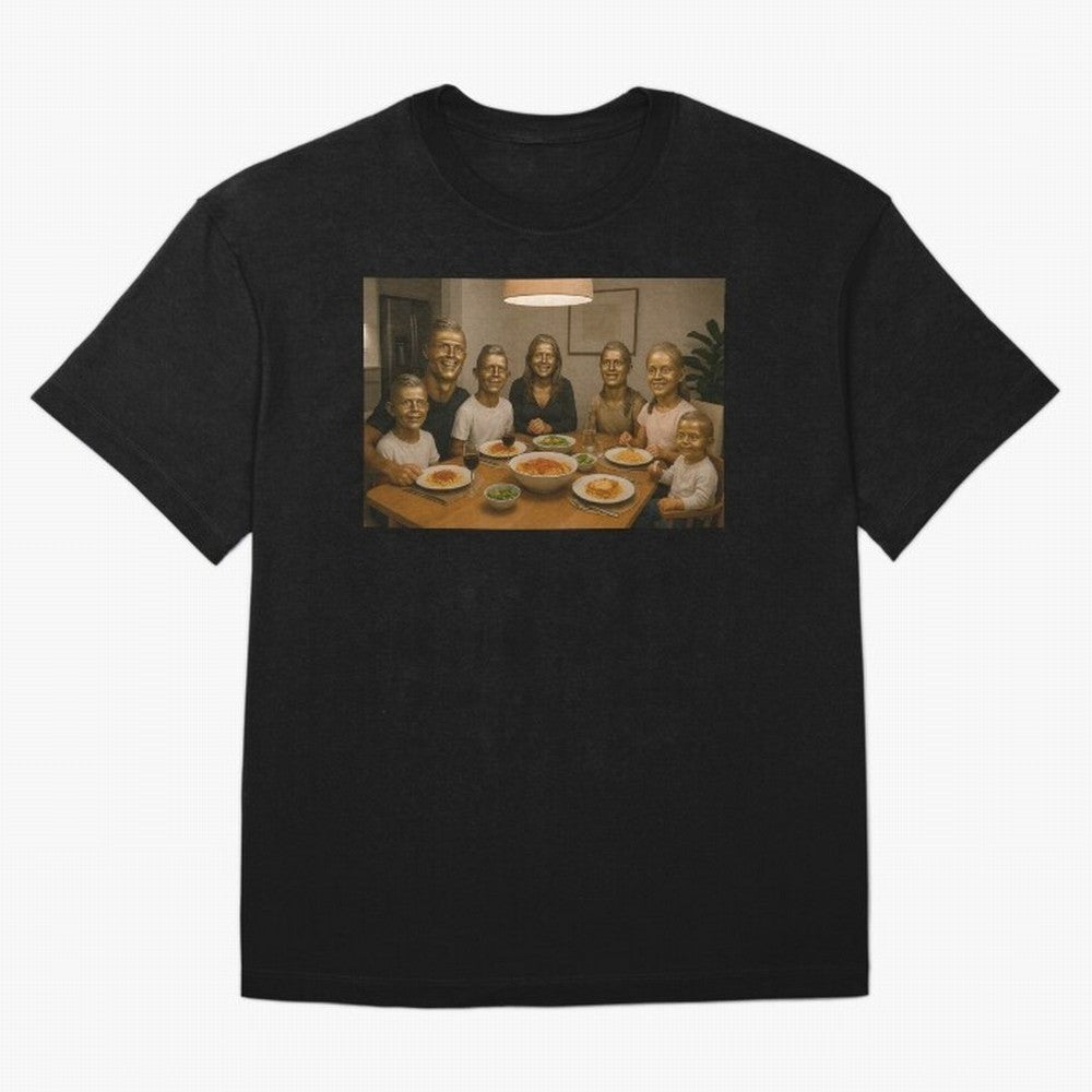 Ronaldo Bust Family Dinner Oversized T-Shirt Capture Match Day Hype around FIFA World Cup 2026 USA Canada Mexico, Cristiano Ronaldo, Brazil, Portugal and Argentina, Worldwide Fan Energy, Dramatic Goals, Stadium Lights and Championship Celebrations;