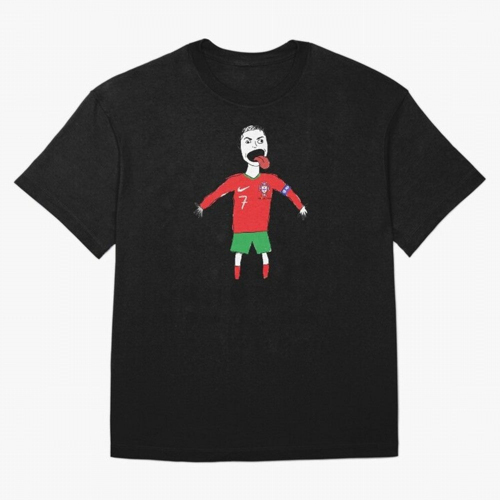 Badly Drawn Ronaldo Oversized T-Shirt Celebrate Global Passion for Global Football Passion for FIFA World Cup 2026 USA Canada Mexico, Highlighting Haaland and Mbappe, France, Global Supporter Spirit, Legendary Goals, National Colors and Tournament