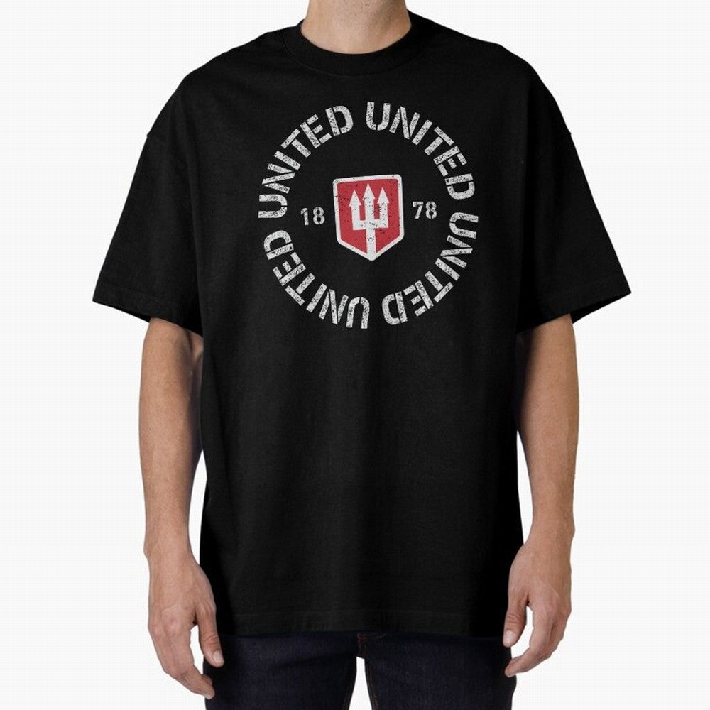 Manchester United Retro Vintage Oversized T-Shirt Show Match Day Excitement for FIFA World Cup 2026 Group Stage Spirit, Inspired by Brazil, Portugal and Argentina, Cristiano Ronaldo, Haaland and CR7, Championship Spirit, Famous Goals, Roaring