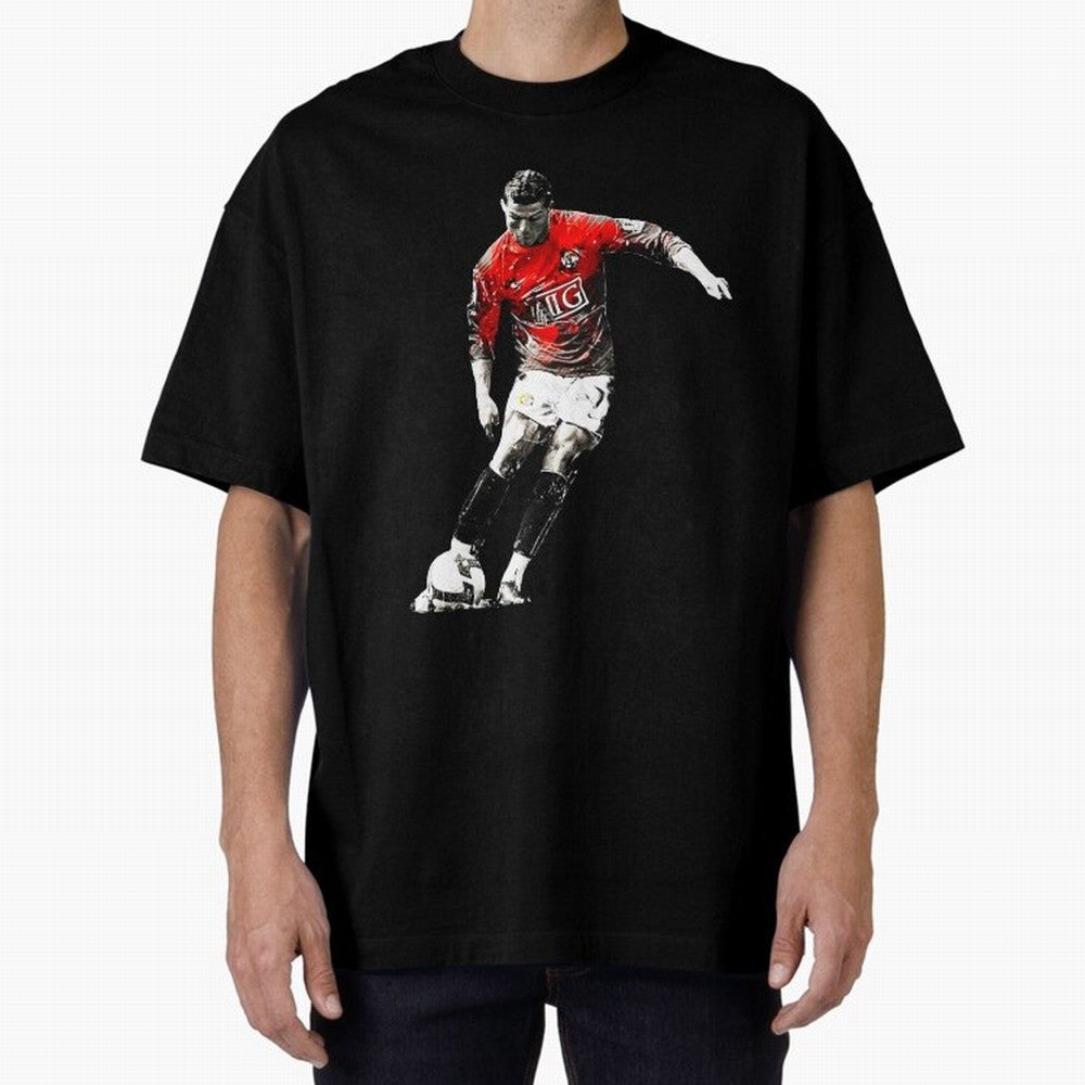 Cristiano Ronaldo Manchester 2008 Oversized T-Shirt Honor the Football Icons of FIFA World Cup 2026 Group Stage for Fans of Messi, Neymar and Mbappe and Germany, Bringing Fan Favorite Moments, National Team Passion, Big Match Drama and Soccer