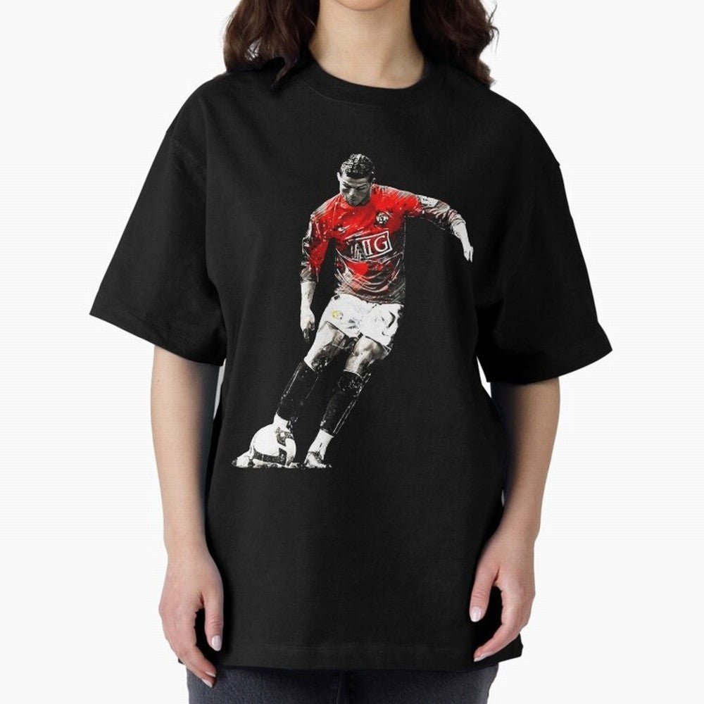 Cristiano Ronaldo Manchester 2008 Oversized T-Shirt Honor the Football Icons of FIFA World Cup 2026 Group Stage for Fans of Messi, Neymar and Mbappe and Germany, Bringing Fan Favorite Moments, National Team Passion, Big Match Drama and Soccer