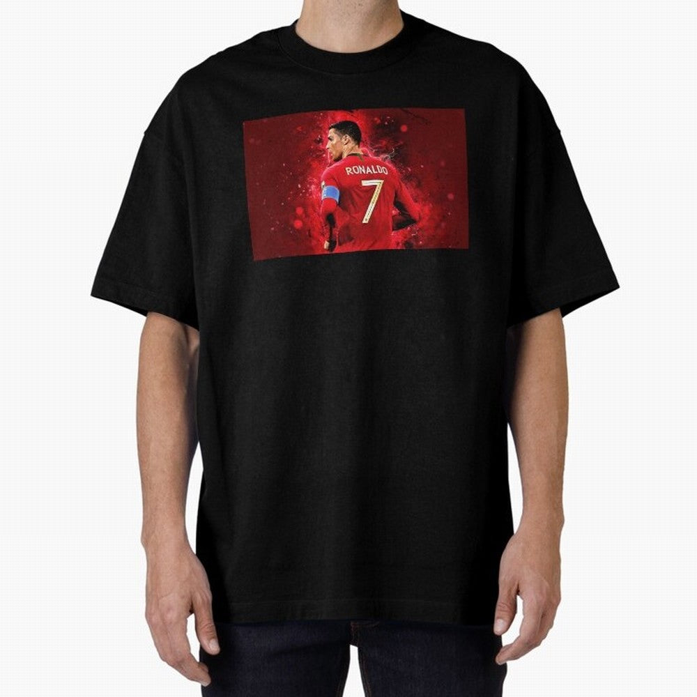 Cristiano Ronaldo Oversized T-Shirt Carry the Colors and Pride of Match Day Hype around FIFA World Cup 2026 USA Canada Mexico, Haaland and Mbappe, France and Portugal, Worldwide Fan Energy, Dramatic Goals, Stadium Lights and Championship