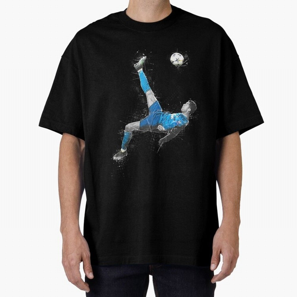 Cristiano Ronaldo Cristiano Ronaldo Oversized T-Shirt Make Every Kick Count in FIFA World Cup 2026 Centered on Haaland, Brazil, Portugal and Argentina Energy, Supporter Pride, Iconic Celebrations, Legendary Names and Global Match Day Energy; Made