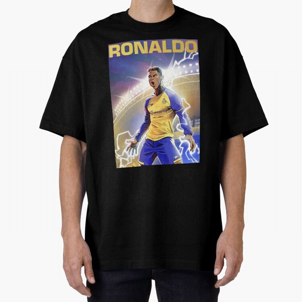 Ronaldo Al-Nassr Football Club - Oversized T-Shirt Showcase FIFA World Cup 2026 Driven by CR7 and Messi, England and Germany Energy, Stadium Chants, National Pride, Trophy Dreams and Unforgettable Football Memories; Perfect for Fans, Collectors,