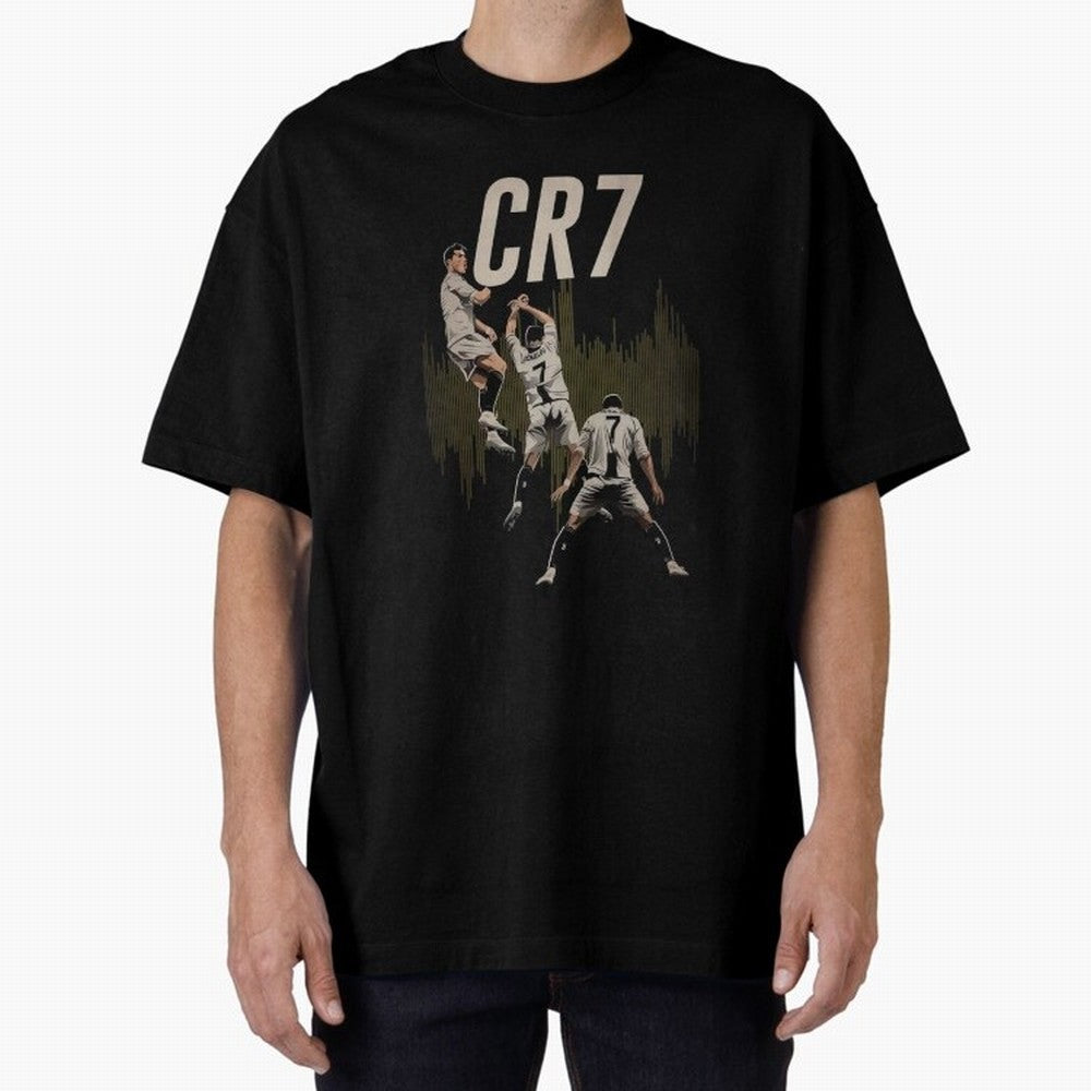 Cristiano Ronaldo Oversized T-Shirt Honor Football Greatness during Global Football Passion for FIFA World Cup 2026 USA Canada Mexico, Inspired by Cristiano Ronaldo, Haaland and CR7, Portugal, Football Festival Excitement, Trophy Ambitions, Country