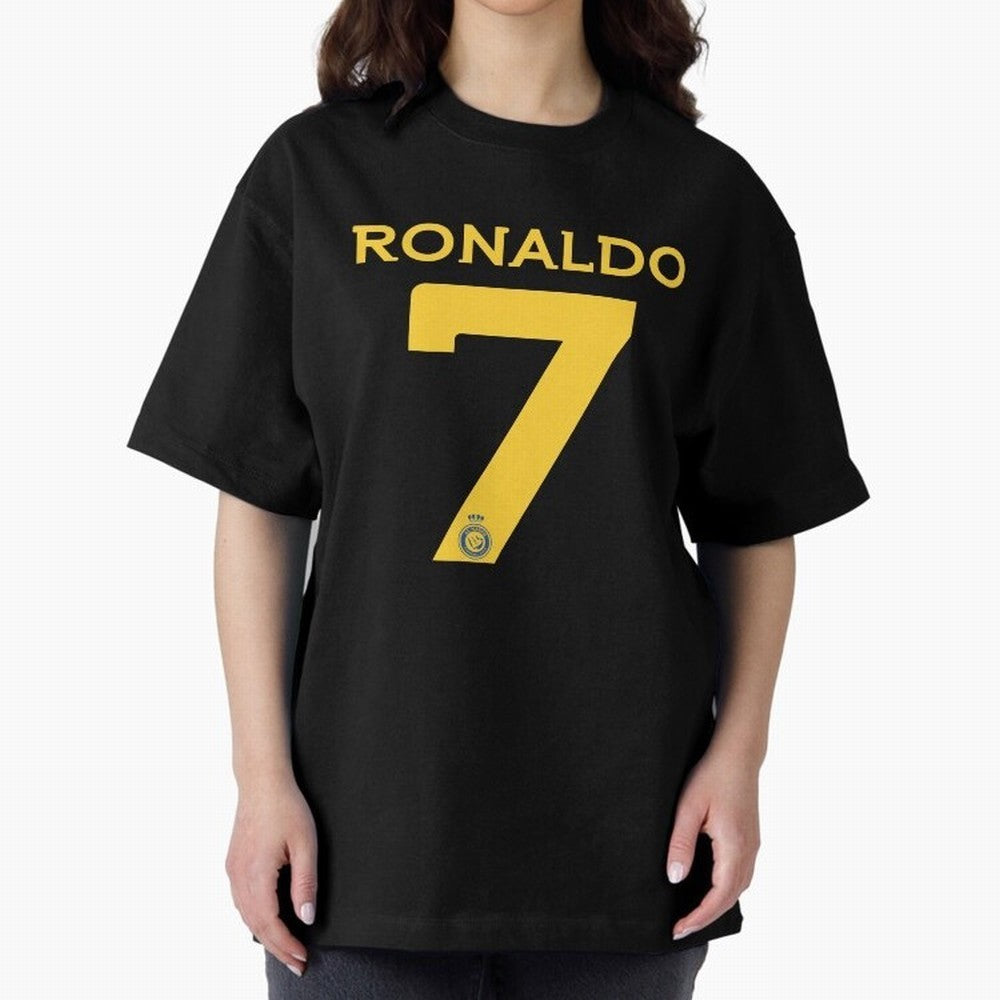 Ronaldo 7 Al-Nassr Football Club - Oversized T-Shirt Make Every Kick Count in Global Football Passion for FIFA World Cup 2026 Group Stage, Made for Messi and Cristiano Ronaldo, England, France and Netherlands, Fan Favorite Moments, National Team