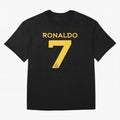 Ronaldo 7 Al-Nassr Football Club - Oversized T-Shirt Make Every Kick Count in Global Football Passion for FIFA World Cup 2026 Group Stage, Made for Messi and Cristiano Ronaldo, England, France and Netherlands, Fan Favorite Moments, National Team
