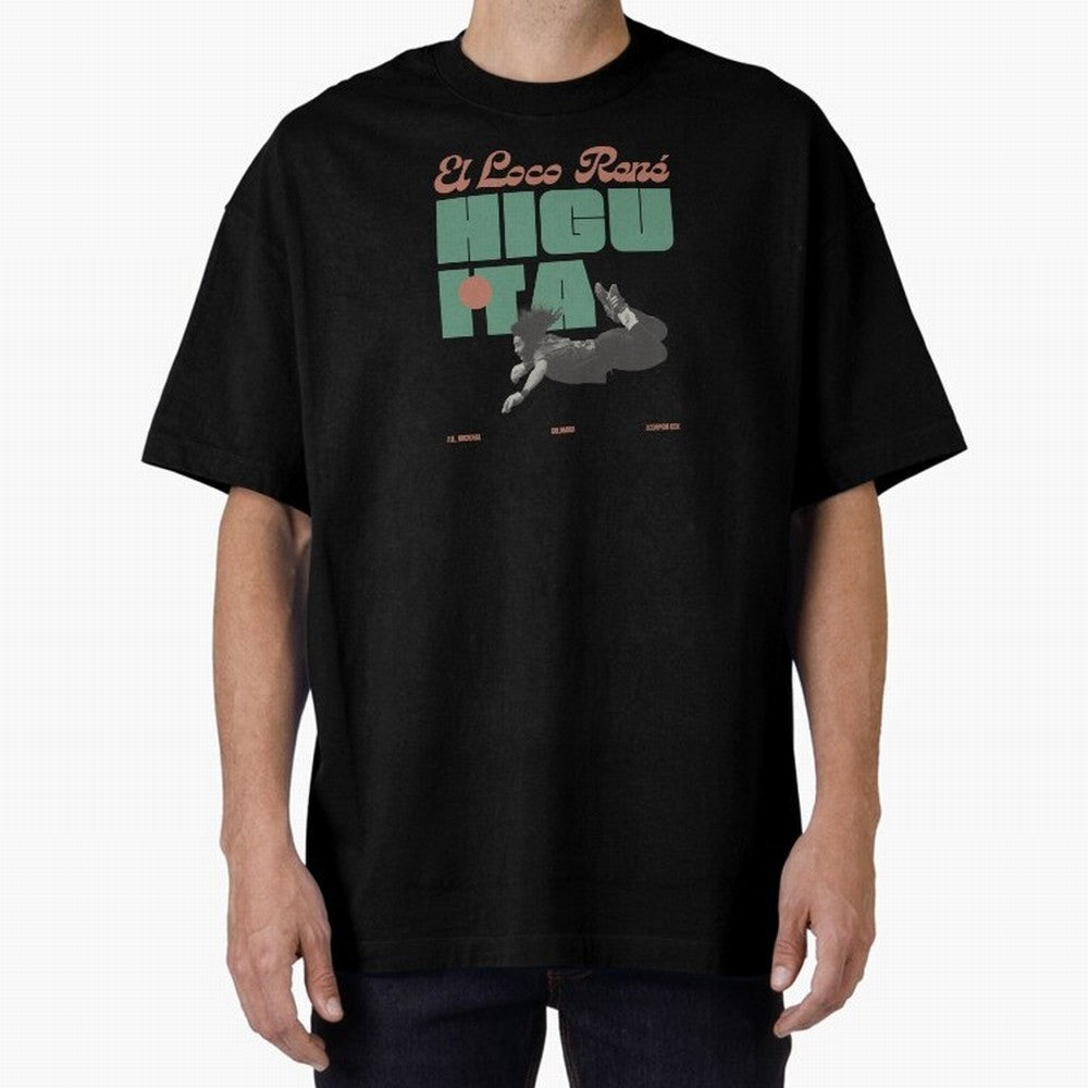 Rene Higuita Minimalist Oversized T-Shirt Turn Up for Global Football Passion for FIFA World Cup 2026 USA Canada Mexico, Connected to Haaland and Mbappe, Spain and Netherlands, Football History, Final Match Energy, Crowd Noise and Once in a