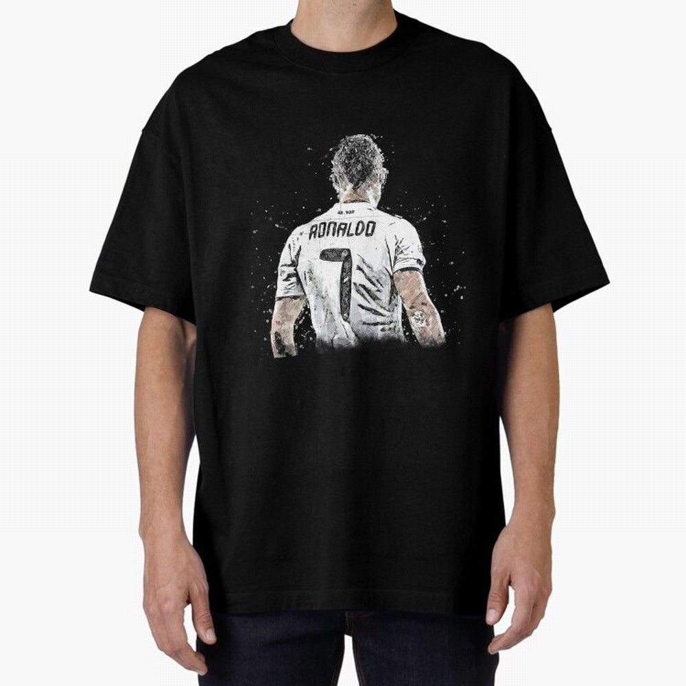 Cristiano ronaldo back Oversized T-Shirt Show Match Day Excitement for FIFA World Cup 2026 Group Stage Spirit, Inspired by Brazil, Portugal and Argentina, Cristiano Ronaldo, Haaland and CR7, Championship Spirit, Famous Goals, Roaring Crowds and