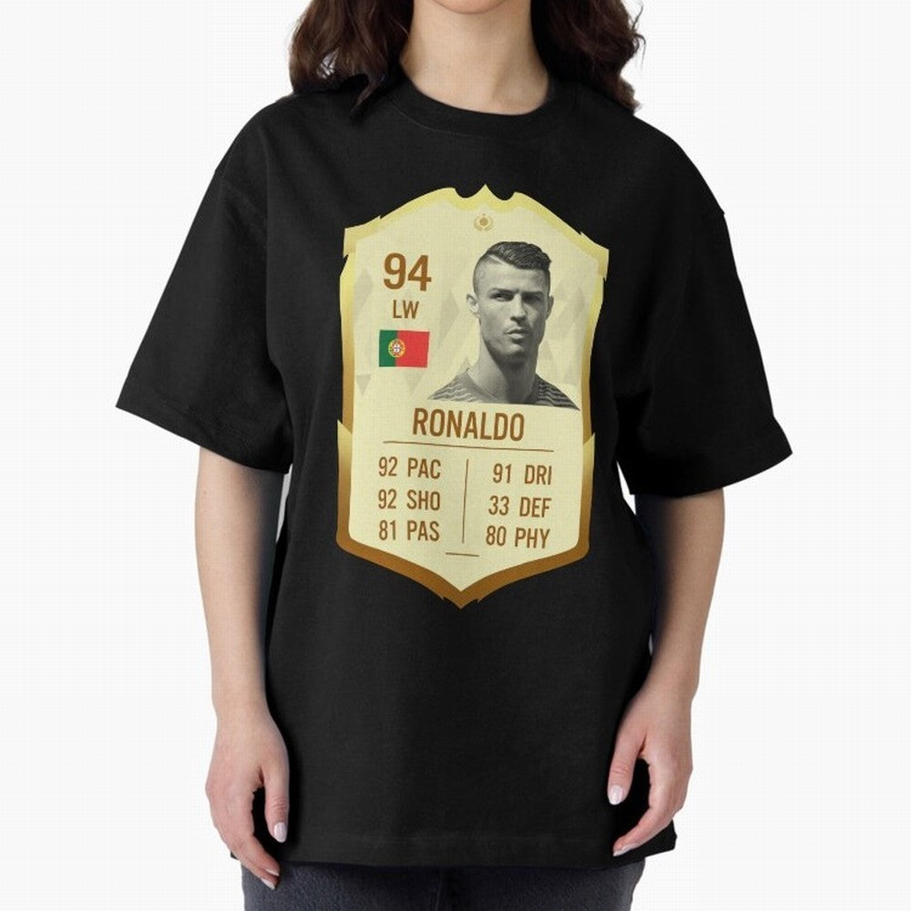 Cristiano Ronaldo Ultimate Card Oversized T-Shirt Support the Legends of the FIFA World Cup 2026 Group Stage Journey through Neymar Highlights, Brazil Pride, Stadium Chants, National Pride, Trophy Dreams and Unforgettable Football Memories; Great