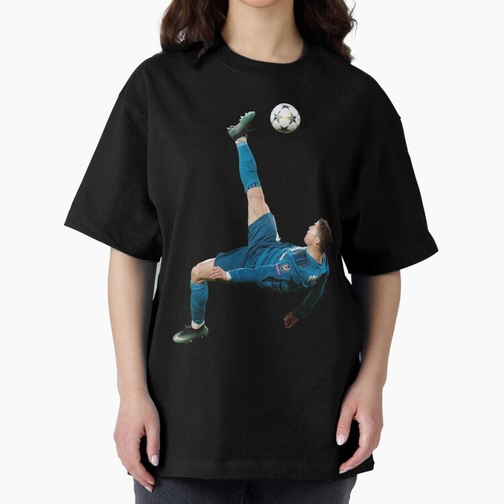 CRISTIANO RONALDO BICYCLE KICK Classic Oversized T-Shirt Relive Legendary Nights from Match Day Hype around FIFA World Cup 2026 Group Stage, Mbappe, Netherlands, Classic Soccer Heritage, Championship Pressure, Fan Loyalty and International Pride;