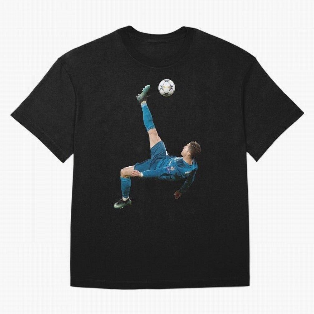 CRISTIANO RONALDO BICYCLE KICK Classic Oversized T-Shirt Relive Legendary Nights from Match Day Hype around FIFA World Cup 2026 Group Stage, Mbappe, Netherlands, Classic Soccer Heritage, Championship Pressure, Fan Loyalty and International Pride;