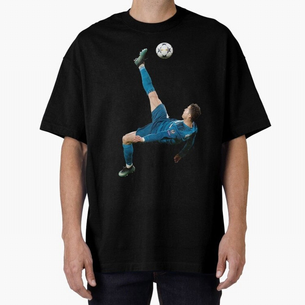 CRISTIANO RONALDO BICYCLE KICK Classic Oversized T-Shirt Relive Legendary Nights from Match Day Hype around FIFA World Cup 2026 Group Stage, Mbappe, Netherlands, Classic Soccer Heritage, Championship Pressure, Fan Loyalty and International Pride;