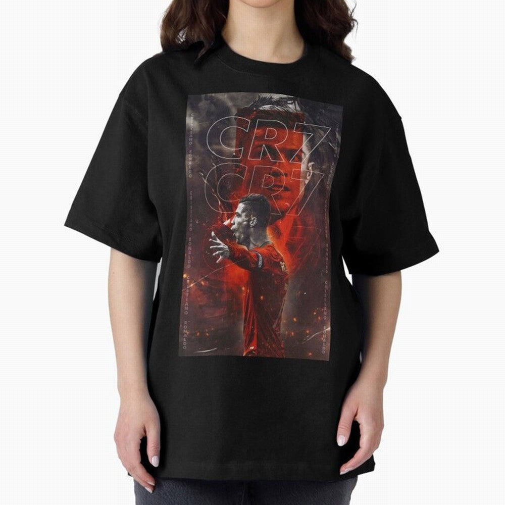 Cristiano Ronaldo Art Oversized T-Shirt Bring Home FIFA World Cup 2026 Group Stage Connected to Neymar, Haaland and Cristiano Ronaldo, Netherlands Energy, Game Day Rituals, Football Legends, Country Pride and the Road to the Final; Perfect for