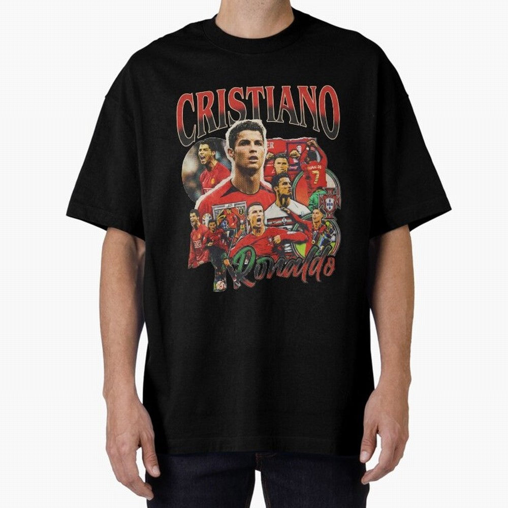 Retro Cristiano Ronaldo Oversized T-Shirt Bring Trophy Dreams to the FIFA World Cup 2026 Group Stage Journey through Mbappe and Neymar Highlights, Portugal, Spain and Germany Pride, Classic Soccer Heritage, Championship Pressure, Fan Loyalty and