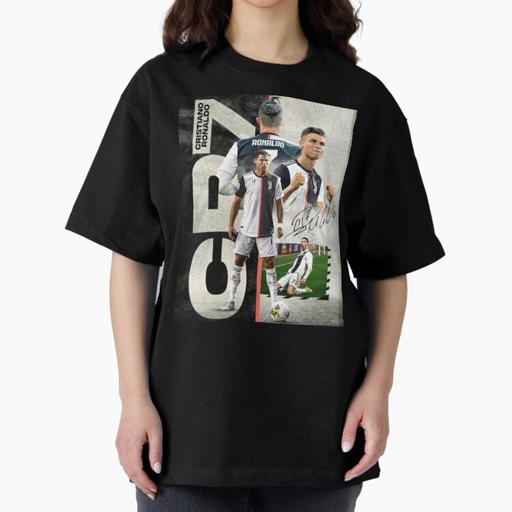 Cristiano Ronaldo Goals in Juventus special design ,Ronaldo Gift Idea, Ronaldo Footballer , Football Oversized T-Shirt Make Your Look Match Match Day Hype around FIFA World Cup 2026 Group Stage, Cristiano Ronaldo, Brazil, Portugal and Argentina,