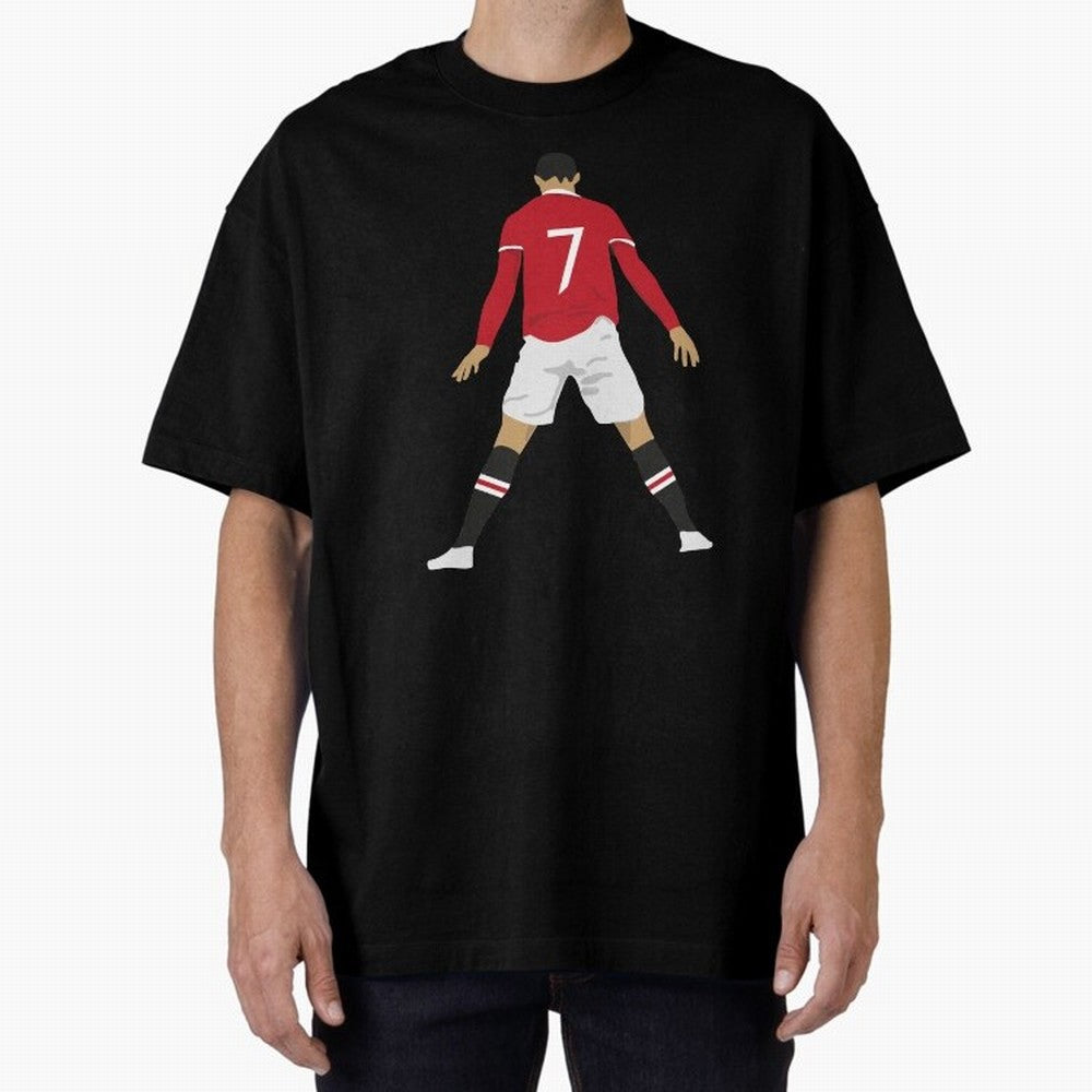 CR7 Man U | SIIIIIUUUUUUU (Celebration) Oversized T-Shirt Capture Global Football Passion for FIFA World Cup 2026 USA Canada Mexico, Capturing Messi, CR7 and Mbappe, England, France and Netherlands, Global Supporter Spirit, Legendary Goals,