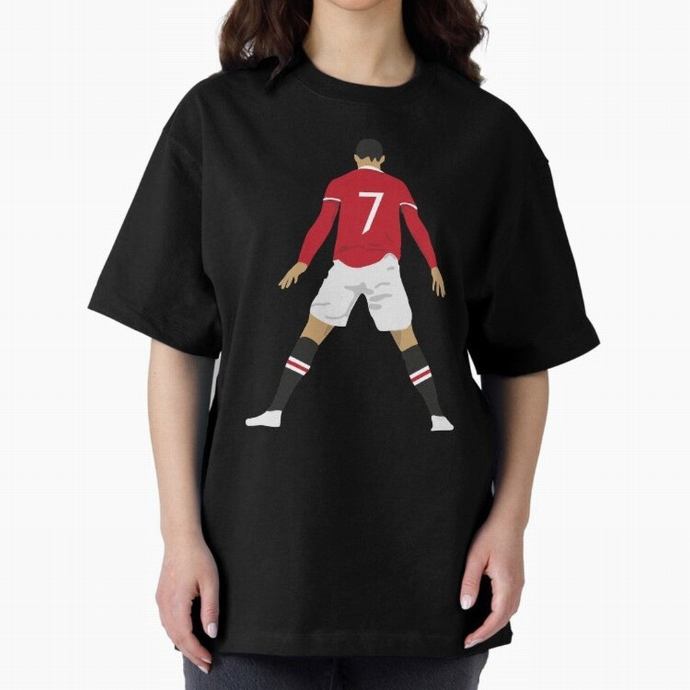 CR7 Man U | SIIIIIUUUUUUU (Celebration) Oversized T-Shirt Capture Global Football Passion for FIFA World Cup 2026 USA Canada Mexico, Capturing Messi, CR7 and Mbappe, England, France and Netherlands, Global Supporter Spirit, Legendary Goals,