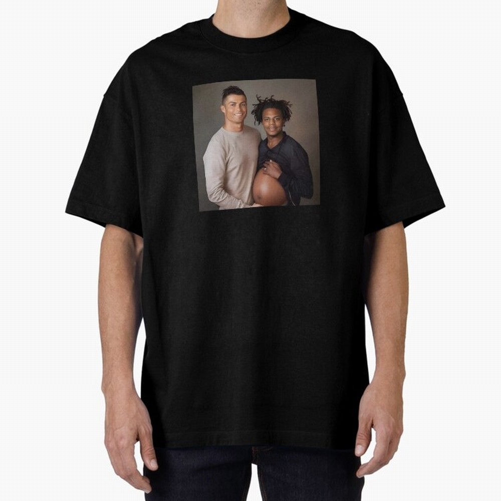 Cristiano Ronaldo and IShowSpeed pregnant. Oversized T-Shirt Show Your Tournament Heart for FIFA World Cup 2026 USA Canada Mexico Spirit, Highlighting Spain, Mbappe, Fan Favorite Moments, National Team Passion, Big Match Drama and Soccer History;