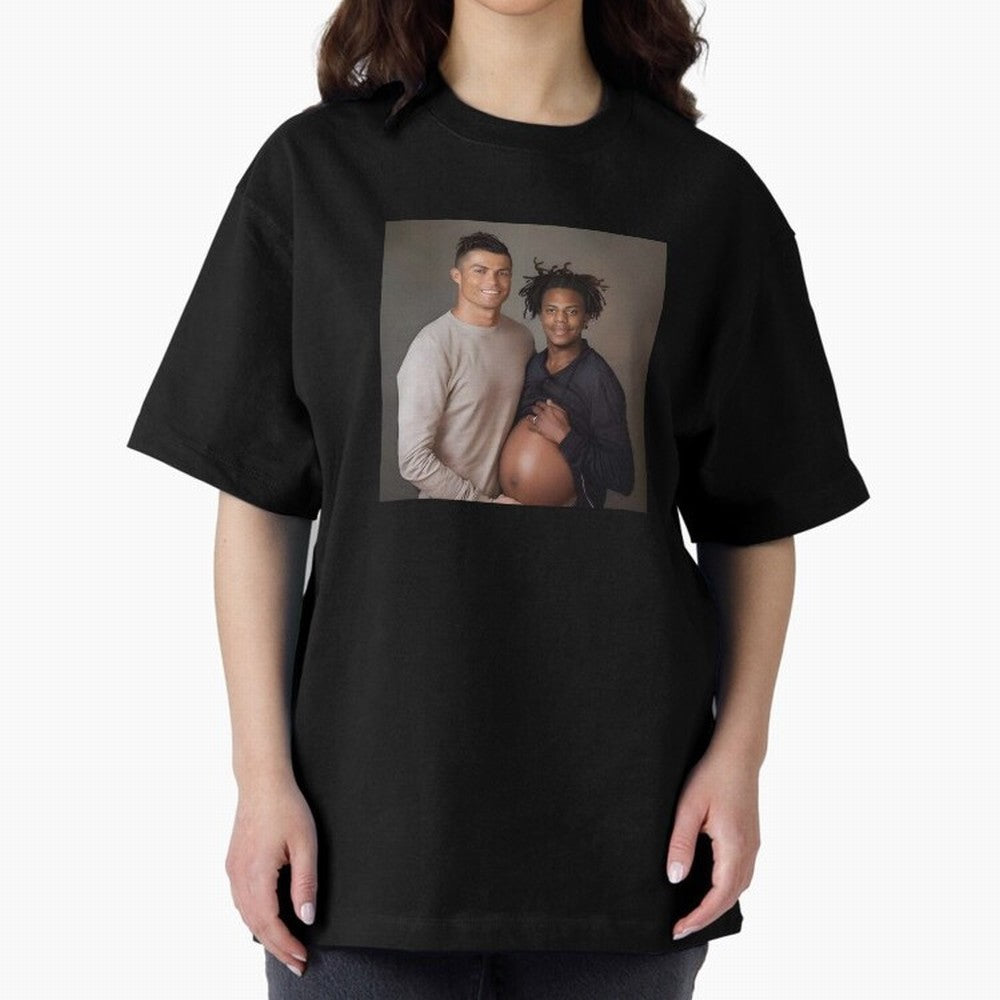 Cristiano Ronaldo and IShowSpeed pregnant. Oversized T-Shirt Show Your Tournament Heart for FIFA World Cup 2026 USA Canada Mexico Spirit, Highlighting Spain, Mbappe, Fan Favorite Moments, National Team Passion, Big Match Drama and Soccer History;