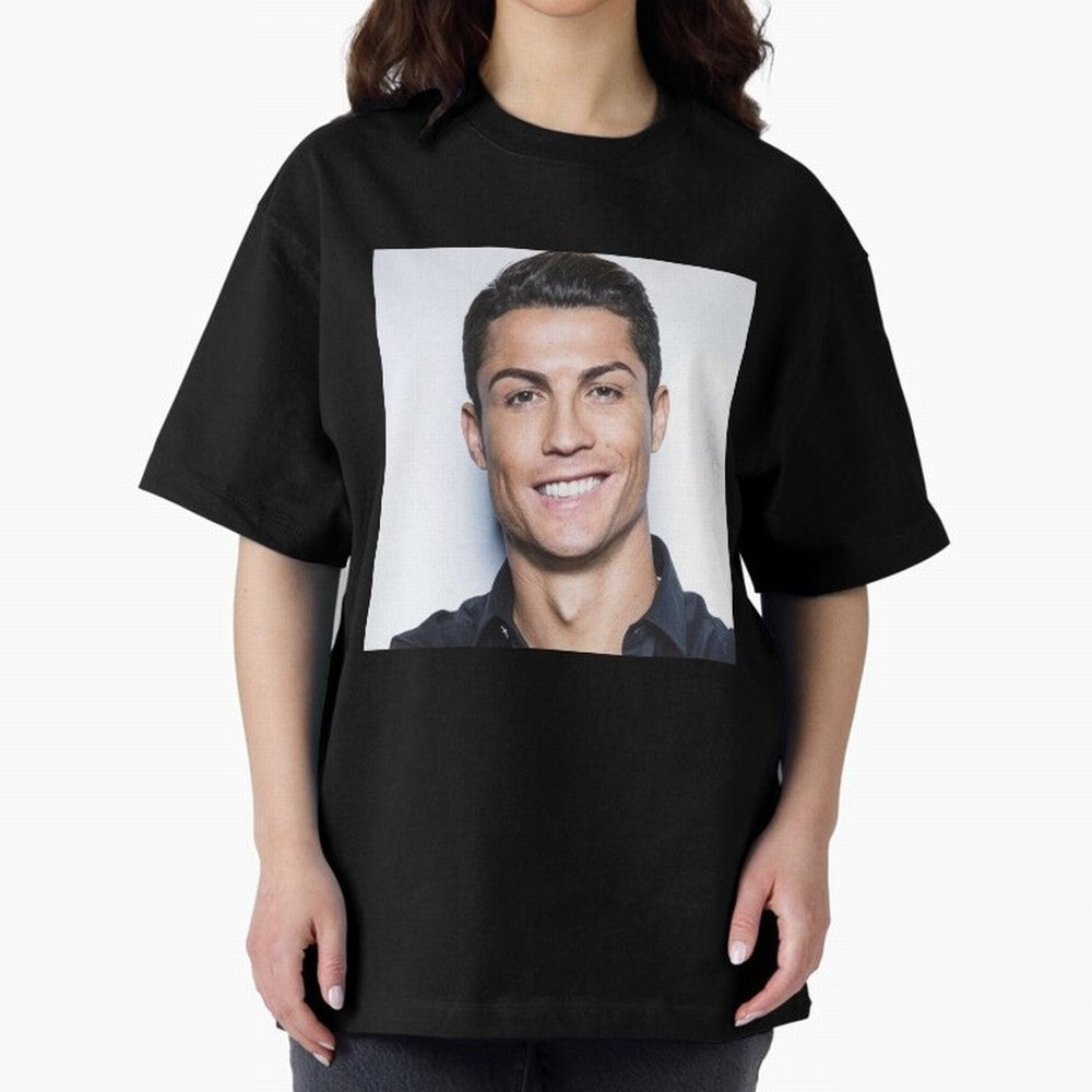 Cristiano Ronaldo Poster Oversized T-Shirt Bring a Vintage Feel to FIFA World Cup 2026 Group Stage for Fans of Messi, CR7 and Mbappe and Argentina and Brazil, Bringing Champion Mindset, Group Stage Buzz, Knockout Tension and Passionate Fan Culture;