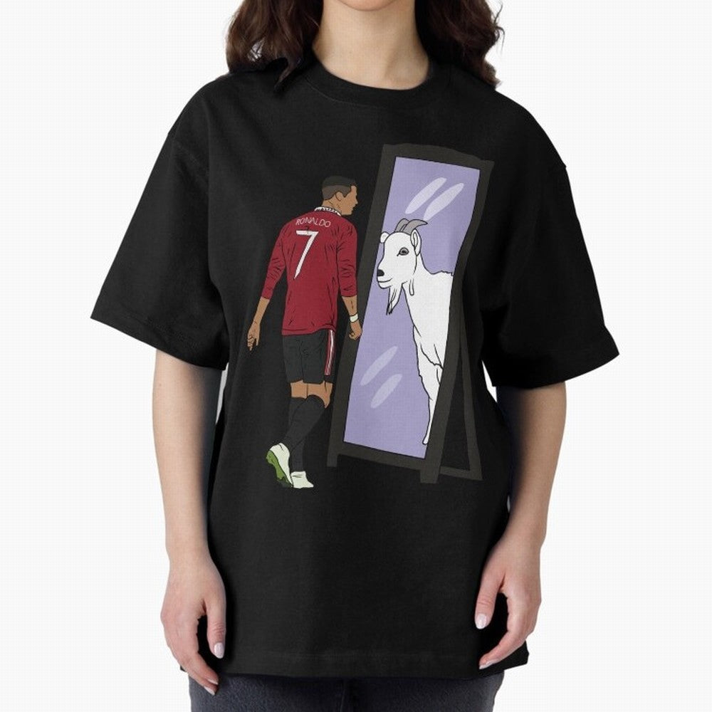 Cristiano Ronaldo Mirror GOAT Oversized T-Shirt Join FIFA World Cup 2026 USA Canada Mexico Highlighting Mbappe, France Energy, Soccer Culture, Superstar Moments, National Team Dreams and Competitive Fire; Built for Supporters Chasing Trophy Dreams,