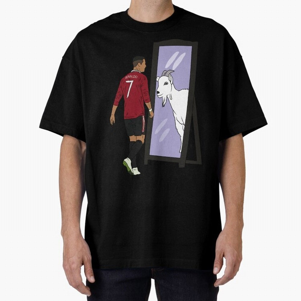 Cristiano Ronaldo Mirror GOAT Oversized T-Shirt Join FIFA World Cup 2026 USA Canada Mexico Highlighting Mbappe, France Energy, Soccer Culture, Superstar Moments, National Team Dreams and Competitive Fire; Built for Supporters Chasing Trophy Dreams,