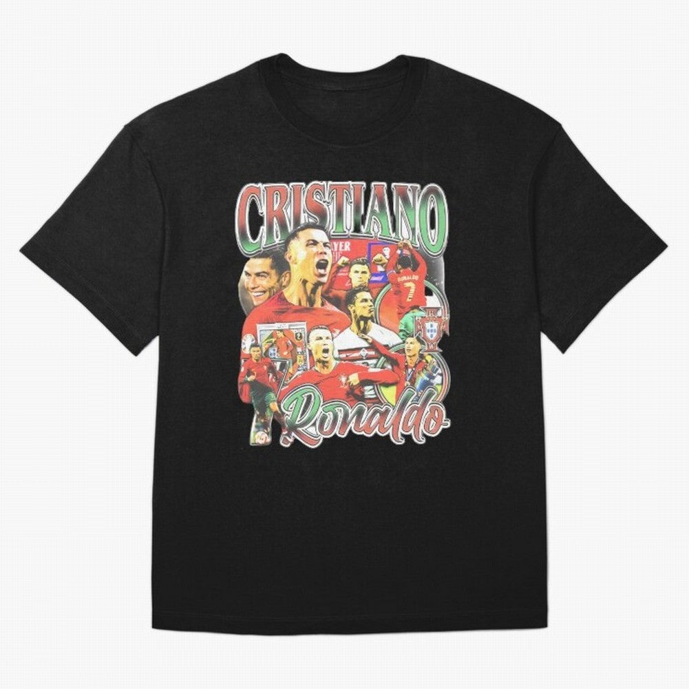 Cristiano Ronaldo Graphic Shirt Oversized T-Shirt Honor Football Greatness during Global Football Passion for FIFA World Cup 2026, Connected to Messi, Neymar and Mbappe, Portugal, Spain and Germany, Football History, Final Match Energy, Crowd Noise