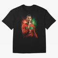 Cristiano Ronaldo Football Legend Oversized T-Shirt Live for the Drama of FIFA World Cup 2026 Built around Messi, CR7 and Mbappe, France Energy, Football Festival Excitement, Trophy Ambitions, Country Rivalries and Star Player Buzz; Great for