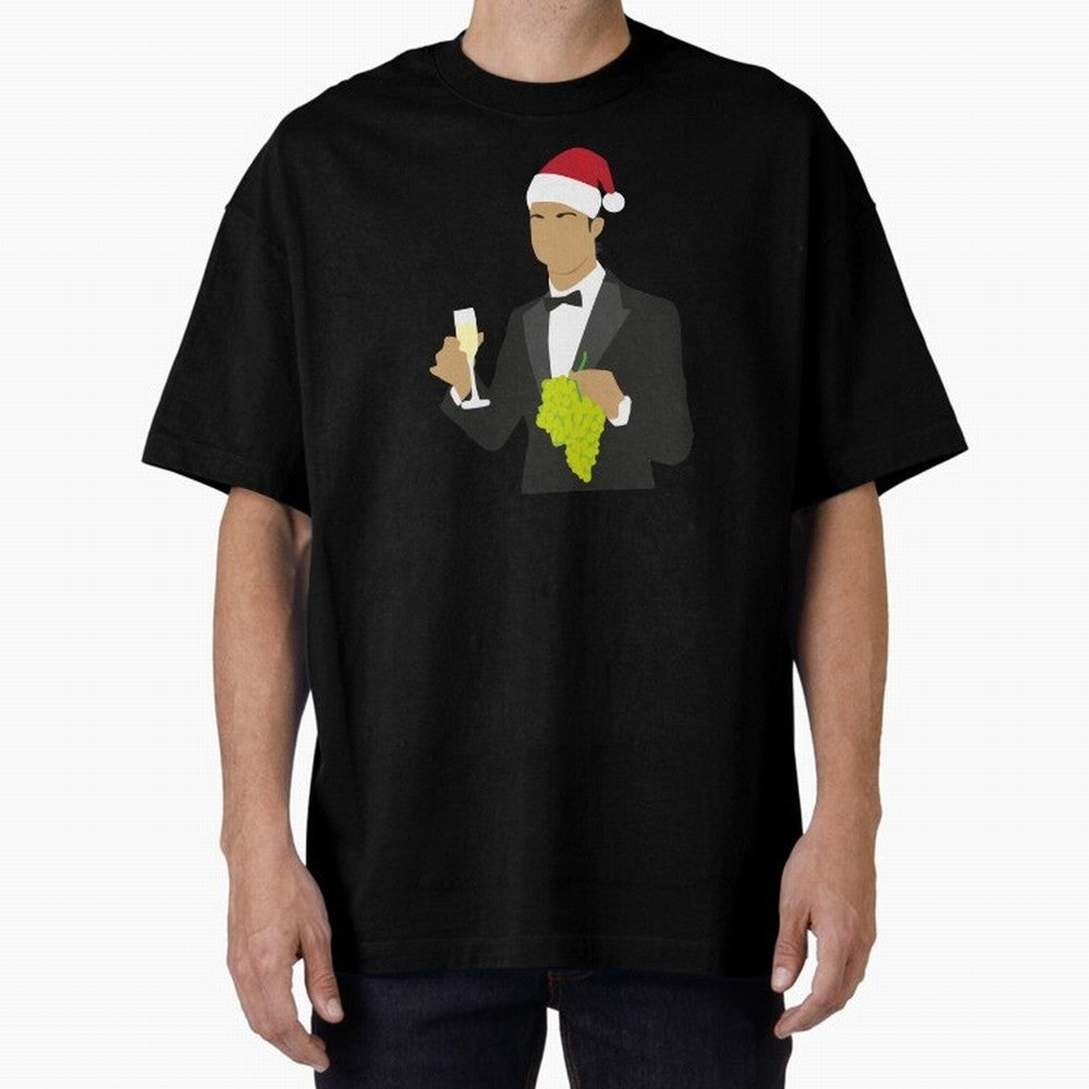 Cristiano Ronaldo enjoing Christmas Oversized T-Shirt Mark FIFA World Cup 2026 Spirit, Celebrating England, France and Netherlands, Messi, CR7 and Mbappe, Goal Celebration Energy, Supporter Heritage, Football Icons and Worldwide Tournament Joy;