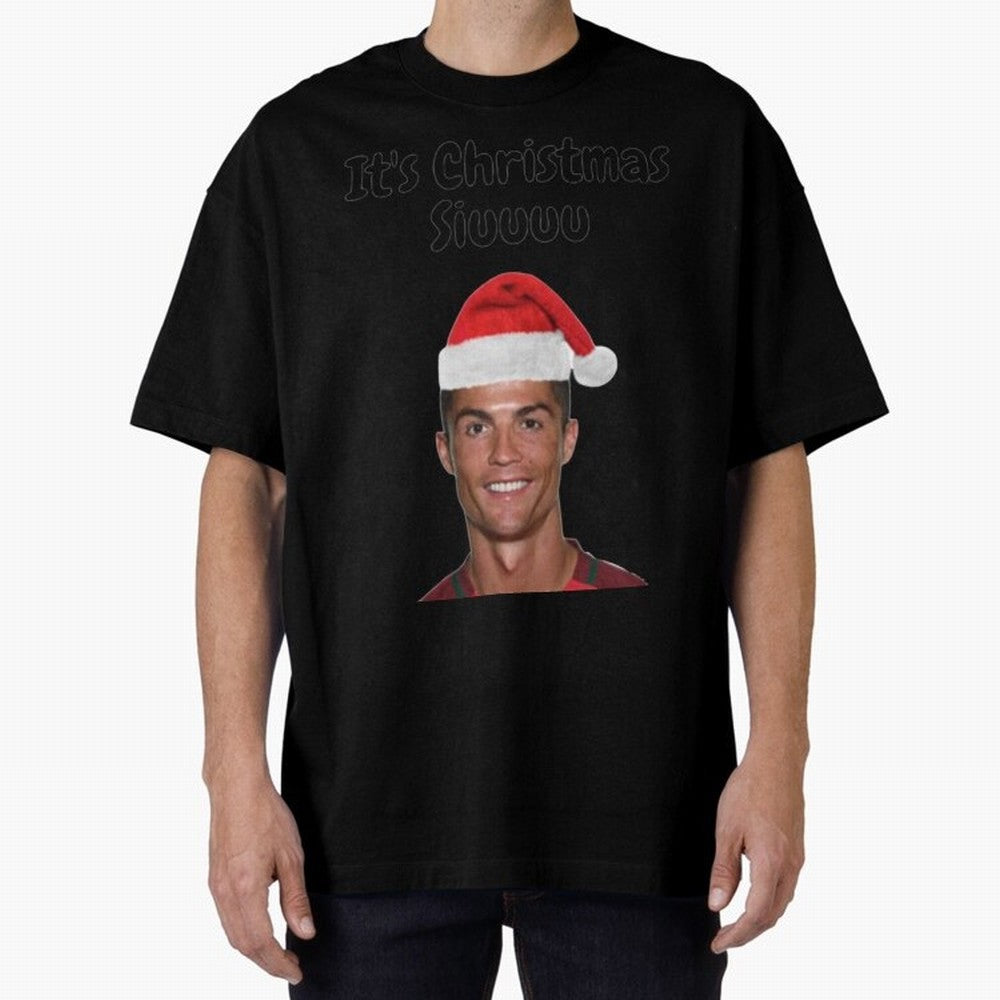 Cristiano Ronaldo Siuuu Funny Christmas Sweater Oversized T-Shirt Back Your Heroes with FIFA World Cup 2026 Inspired by Neymar, France and Portugal Energy, Retro Football Energy, Iconic Rivalries, Trophy Chase Drama and Stadium Atmosphere; Perfect