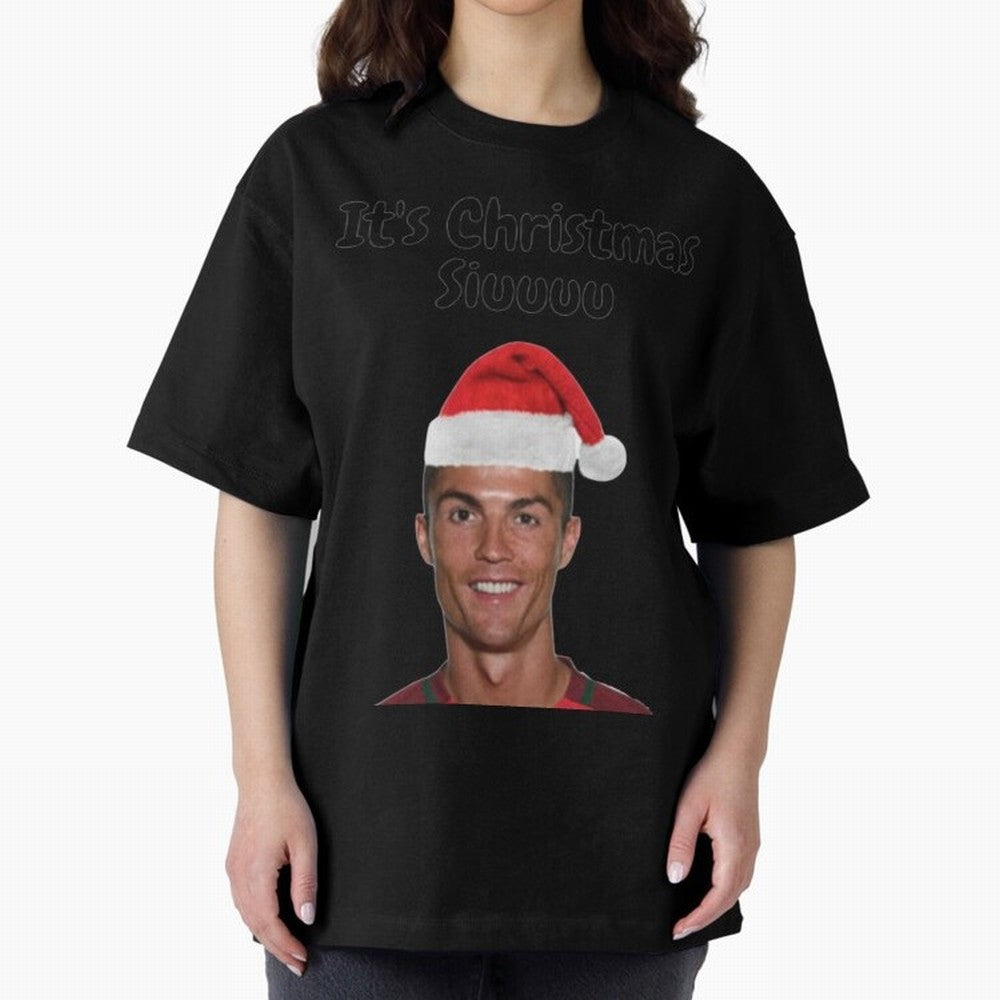 Cristiano Ronaldo Siuuu Funny Christmas Sweater Oversized T-Shirt Back Your Heroes with FIFA World Cup 2026 Inspired by Neymar, France and Portugal Energy, Retro Football Energy, Iconic Rivalries, Trophy Chase Drama and Stadium Atmosphere; Perfect