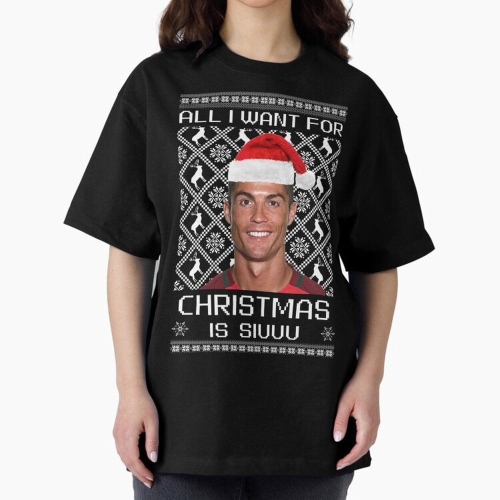 cristiano ronaldo siuuu christmas sweater Oversized T-Shirt Carry Global Football Passion for FIFA World Cup 2026, Built around CR7, Spain and Netherlands, Worldwide Fan Energy, Dramatic Goals, Stadium Lights and Championship Celebrations; Perfect