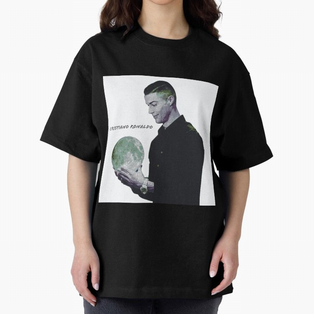 Cristiano Ronaldo art illustration. Cristiano Ronaldo sketch art Oversized T-Shirt Keep the Match Day Mood of Match Day Hype around FIFA World Cup 2026 Group Stage, Mbappe, Portugal, Championship Spirit, Famous Goals, Roaring Crowds and