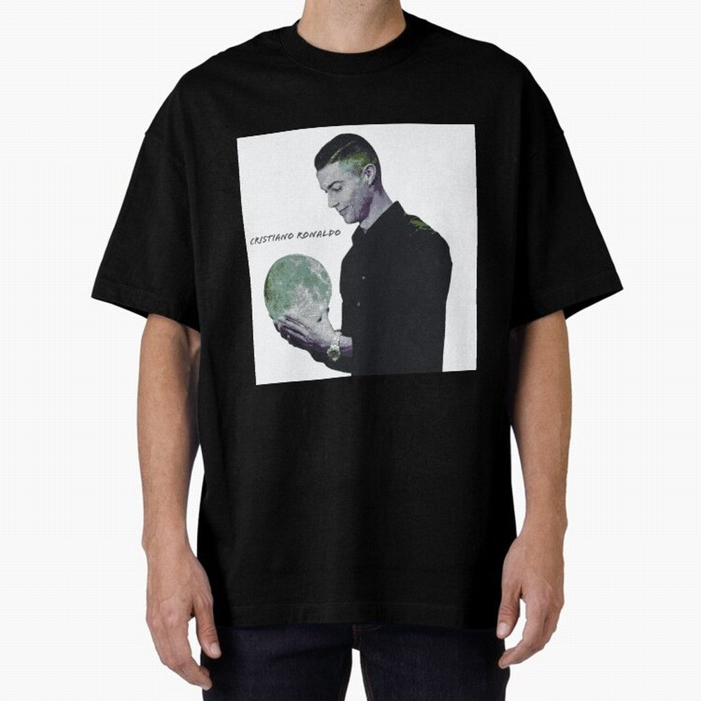 Cristiano Ronaldo art illustration. Cristiano Ronaldo sketch art Oversized T-Shirt Keep the Match Day Mood of Match Day Hype around FIFA World Cup 2026 Group Stage, Mbappe, Portugal, Championship Spirit, Famous Goals, Roaring Crowds and