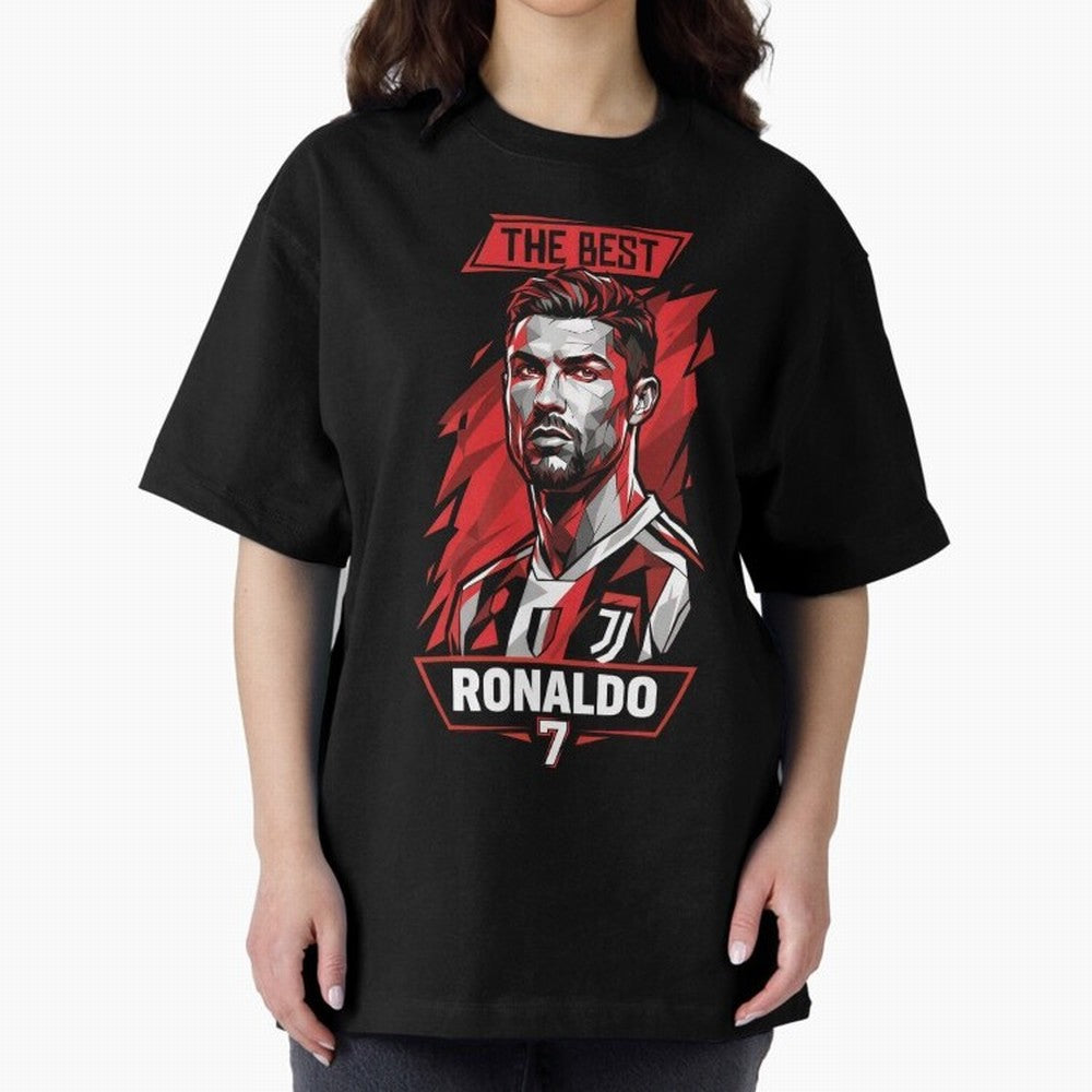 Cristiano Ronaldo CR7 Geometric Vector Portrait Oversized T-Shirt Live the Energy of the FIFA World Cup 2026 USA Canada Mexico Journey through Messi and Cristiano Ronaldo Highlights, Netherlands Pride, Supporter Pride, Iconic Celebrations,