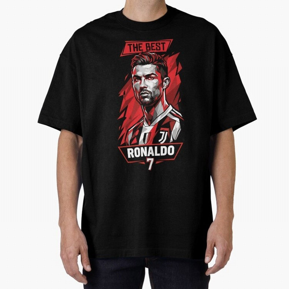 Cristiano Ronaldo CR7 Geometric Vector Portrait Oversized T-Shirt Live the Energy of the FIFA World Cup 2026 USA Canada Mexico Journey through Messi and Cristiano Ronaldo Highlights, Netherlands Pride, Supporter Pride, Iconic Celebrations,