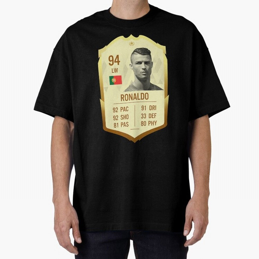 Cristiano Ronaldo Ultimate Card Oversized T-Shirt Capture FIFA World Cup 2026 Centered on Messi, Neymar and Mbappe, Portugal, Spain and Germany Energy, Fan Favorite Moments, National Team Passion, Big Match Drama and Soccer History; Made for