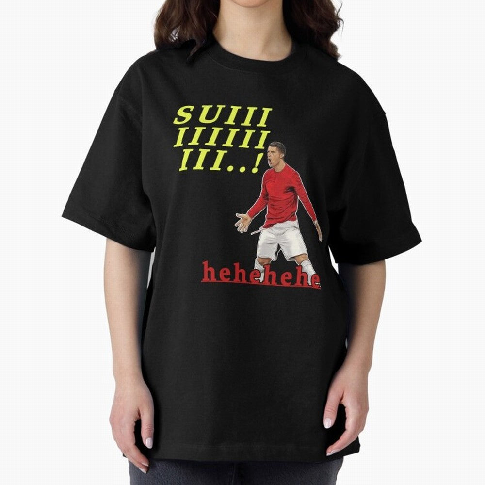 Hehehe suiii !! Cristiano ronaldo goal Oversized T-Shirt Remember FIFA World Cup 2026 USA Canada Mexico Spirit, Built around England and Germany, Neymar, Haaland and Cristiano Ronaldo, Championship Spirit, Famous Goals, Roaring Crowds and