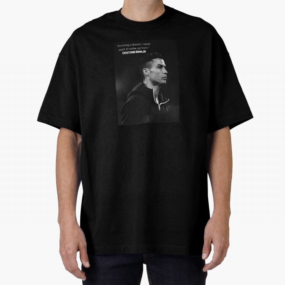 Cristiano Ronaldo motivational quote Oversized T-Shirt Show Championship Spirit for the FIFA World Cup 2026 Group Stage Journey through Neymar Highlights, Argentina Pride, Tournament Hype, Historic Matchups, Family Viewing Parties and Global Sports