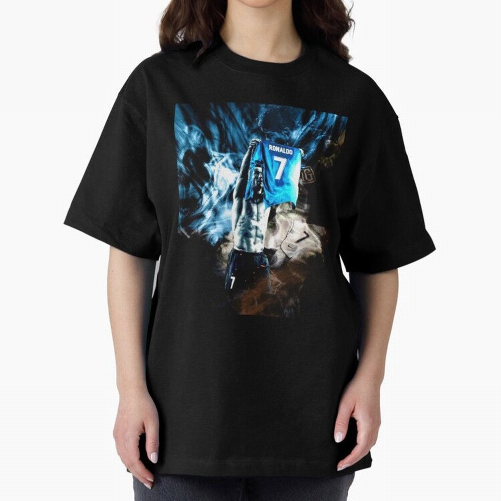 Cristiano Ronaldo Graphic Oversized T-Shirt Stand Out with Spirit from FIFA World Cup 2026 Group Stage for Fans of CR7 and Messi and Netherlands, Bringing Supporter Pride, Iconic Celebrations, Legendary Names and Global Match Day Energy; Made for